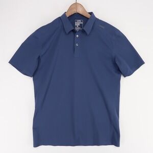 UNRL Legend Polo Shirt Mens M Blue Performance Pique Short Sleeve Golf